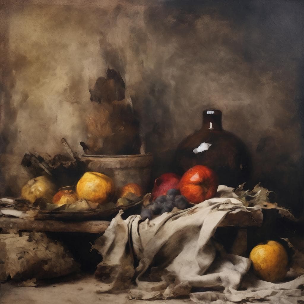 Γυναίκες και φρούτα σε φθαρμένη επιφάνεια, γυναικεία ταυτότητα και ελευθερία μέσω φεμινιστικής τέχνης.